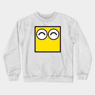 Kubi - the square emoticons - Yellow, the smiley face Crewneck Sweatshirt